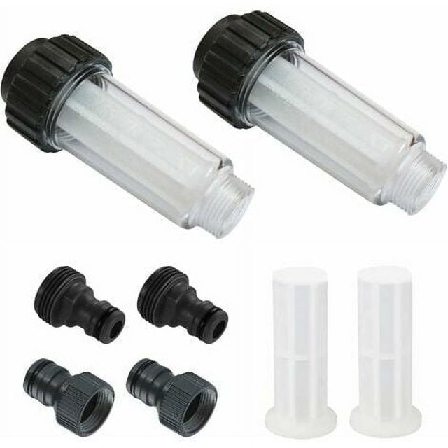EcoNesxp Garden Hose Water Filter 2 Pieces Filter Cartridges and Inch Water Pre-Filter Water Filter Set 4 Cartridges and 3/4 Quick Connector
