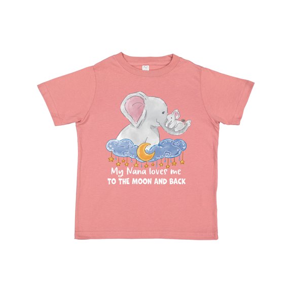 Inktastic My Nana Loves Me to the Moon and Back Elephant Family Boys or Girls Toddler T-Shirt