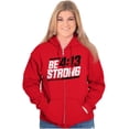 thumbnail image 3 of Verse Philippians 4:13 Be Strong Unisex Fleece Graphic Zip Up Hoodie Brisco Brands 3X, 3 of 5