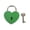 Green, variant on Esaierr Heart Shaped Padlock,Mini Metal Lock with Key Padlock Couple Wishing Lock 2.3x1.7in