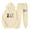 #029-Beige, variant on Womens Easter Print Sweatsuit Set, Hooded Jacket and Pants, Casual Sporty Wear for Spring Outfits and Holiday Fashion