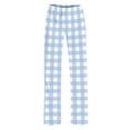 thumbnail image 3 of breaise Kids Girls High Waisted Lounge Pants Casual Wide Leg Pajamas Trouser Cozy Plaid Sweatpants with Pocket, 3 of 8