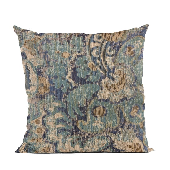 Plutus 12" x 20" Amazonian Damask Luxury Throw Pillow in Blue