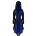 thumbnail image 1 of IROINID Manteau Long Confortable pour Femme, Pardessus à Couleurs Contrastantes, Manches Longues, Vêtement d'Extérieur, Bleu, 1 of 5