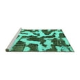 thumbnail image 2 of Ahgly Company Machine Washable Indoor Rectangle Abstract Turquoise Blue Modern Area Rugs, 7' x 9', 2 of 4