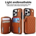 thumbnail image 2 of Crossbody Wallet Case for iPhone 15 Pro, RFID Blocking Zipper Handbag Purse Flip Cover, Kickstand Folio Case Card Slots Holder Wrist Strap Lanyard, 2 of 9