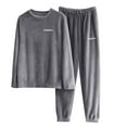 thumbnail image 2 of jsaierl Lounge Sets for Women 2 Piece Fleece Crewneck Long Sleeve Top and Pants Sets Warm Plush Loose Home Lounewear Outfit, 2 of 5