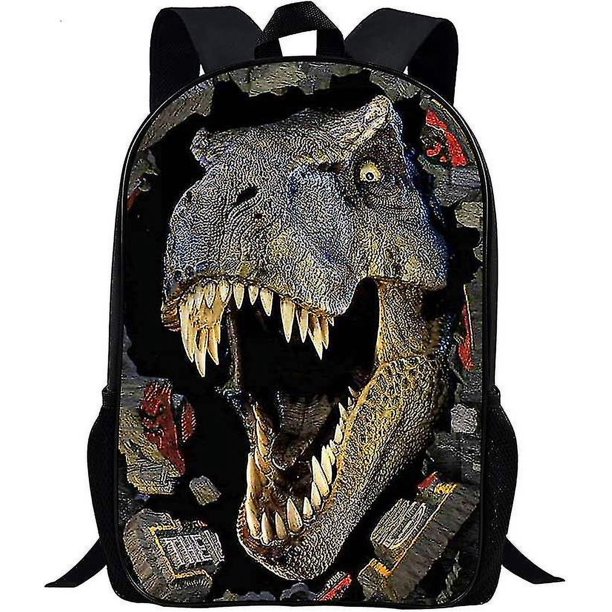 Mochila escolar de dinosaurio YONGSHENG gris 43,18 cm