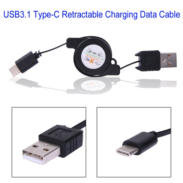 Usb Tipo C Usb 3.1 Cable Retráctil Cargador Carga Tipo-C Cable Usb-C Hacer