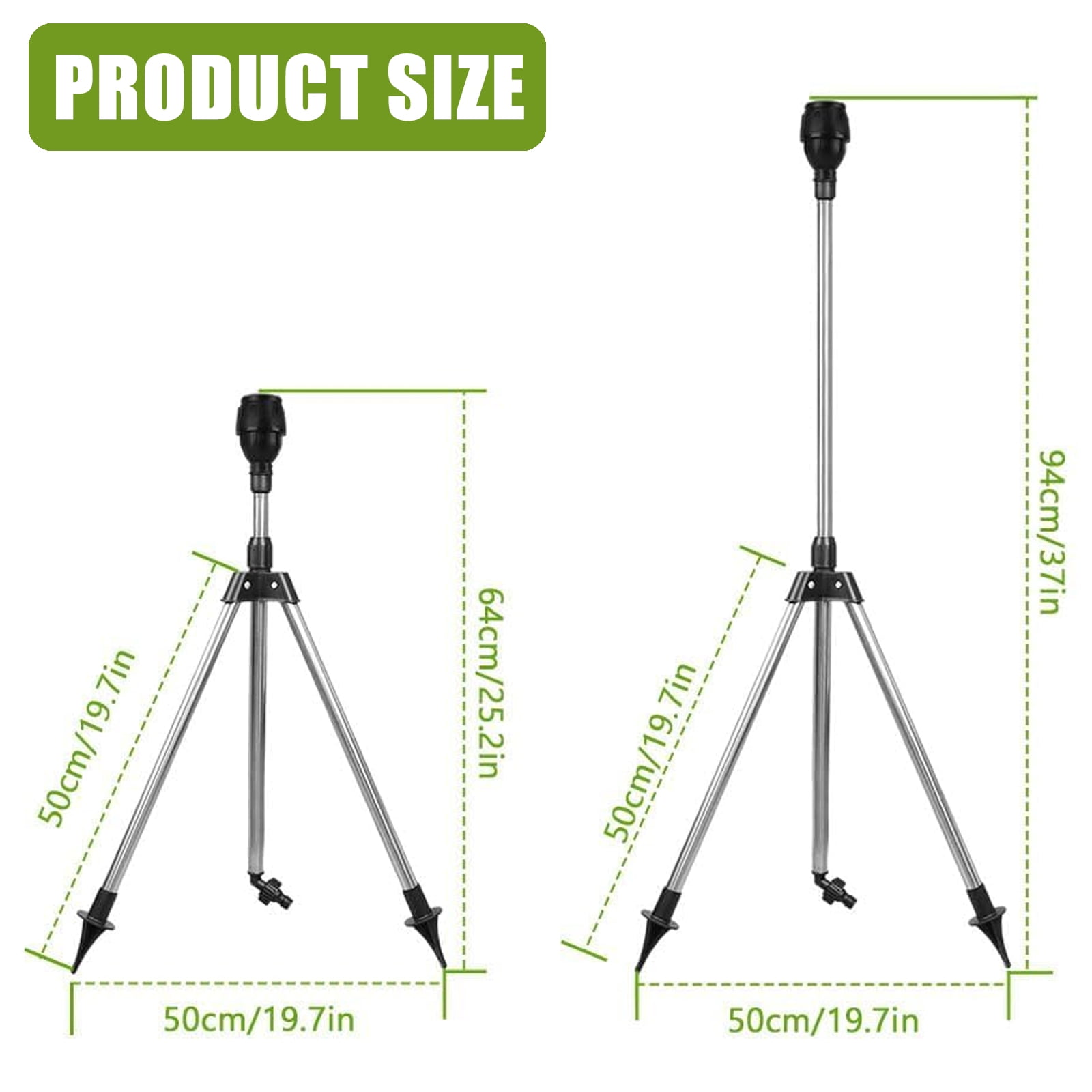360 Rotating Garden Sprinkler On Adjustable Tripod Base 3/4Inch Hose Adapter for Patios Greenhouses Flowerbed Watering