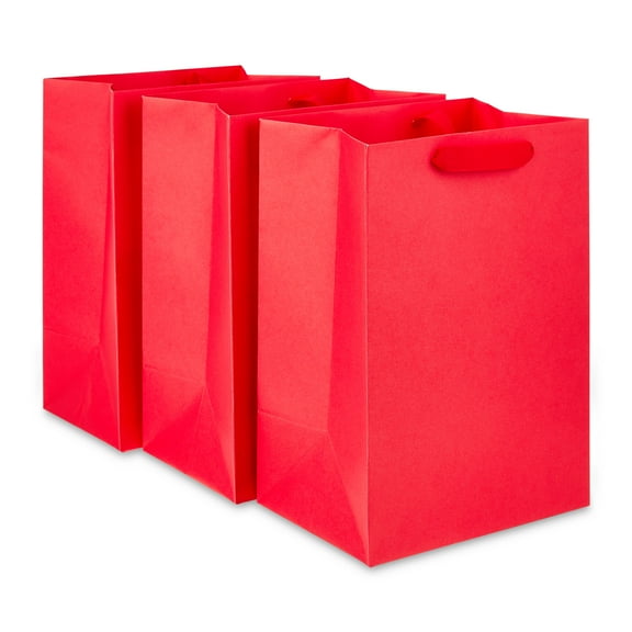 Large Red Gift Bags, 7" x 10", 3 Count, by Way To Celebrate