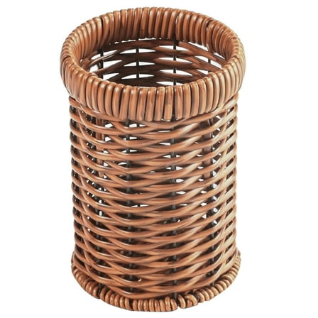 Retro Imitation Rattan Woven Kitchen Chopsticks Tableware Silverware Utensils Spoon Stand Holder Cutlery Organizer