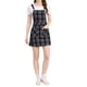 thumbnail image 2 of Vestido de tirantes ajustables de cuadros para mujer Inspire Chic S Azul-Durazno, 2 of 7