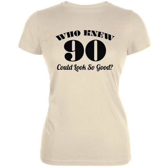 Who Knew 90 Could Look So Good Cream Juniors Soft T-Shirt - 2X-Large