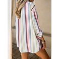 thumbnail image 2 of Camisa Casual De Rayas Multicolor Con Botones Y Bolsillo Para Mujer, 2 of 30