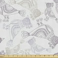 thumbnail image 1 of Zentangle Fabric by the Yard, Repetitive Thin Lines Sketch Motif Illustration on Plain Backdrop, Upholstery Fabric for Dining Chairs Home Decor Accents, 3 Yards, Off White and Multicolor by Ambesonne, 1 of 4