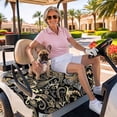 thumbnail image 3 of Golf Cart Seat Covers for 2 Seater,Black Floral Microfiber Cart Seat Towel Blanket,Boho Botanical Vintage Paisley Flower Absorbent Breathable Non Slip Bench Seats Protector for Golf Course 51"x31", 3 of 9