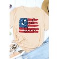 thumbnail image 4 of ABPHQTO Camiseta gráfica de manga corta con estampado de bandera estadounidense God Bless caqui para mujer, 4 of 5
