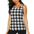 thumbnail image 2 of Picia Black White Plaid Pattern Women's Workout Tank Top,Breathable Activewear,Slim Fit Athletic Top,Versatile Workout Moisture-wicking top-Small, 2 of 9