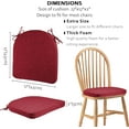 thumbnail image 4 of Set of 6 Chair Cushions for Dining Chairs Non Slip Seat Cushion with Ties and Machine Washable Cover Foam Kitchen Chair Pads Indoor 17x17x2 inches Red, 4 of 7