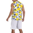 thumbnail image 2 of Pofeuu Tropical Lemon Print Basketball Jersey, Shirts for Men Youth Basketball Jersey Crew Neck-Medium, 2 of 6