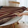 thumbnail image 4 of Round Fitted Tablecloth with Elastic Vintage American Flag Round Outdoor Tablecloths Fitted Table Covers for Round Tables Waterproof Reusable Vinyl Table Cloth for Indoor and Outdoor 50"-56", 4 of 7