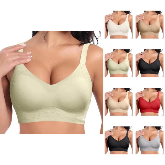 Push Up Sports Bra for Women Full Coverage Wireless Seamless Comfortable Support Bra No Underwire Everyday Wear Yoga Workout Sports Bra Women