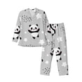 thumbnail image 1 of Fotbe Pandas Pijama de Hombre con Estampado de Manga Larga, Conjunto de 2 Piezas, Ropa de Dormir Suave y Cómoda con Bolsillos-Medium, 1 of 7