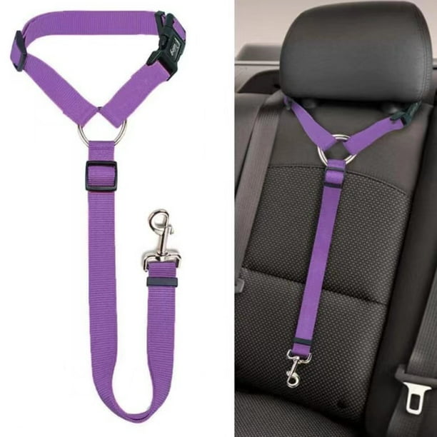 Cinturón de seguridad para mascotas para el automóvil Suministros para el automóvil Cuerda de seguridad para perros Cuerda de tracción para reposacabezas del automóvil Hebilla para el pecho y la