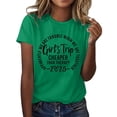 thumbnail image 5 of Tittly T Shirts for Women Spring Tops for Women Girl's Trip 2025 T Shirt Women's Fashion Round Neck Casual Short Sleeves0 Graphic Tees Tshirts Shirts Green S, 5 of 5