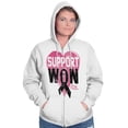 thumbnail image 5 of Support I Won Breast Cancer Awareness Zip Hoodie Sweatshirt Women Brisco Brands S, 5 of 6