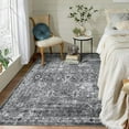 thumbnail image 6 of Vintage Floral 5x7 Rugs Reddish Brown Washable Area Rug for Bedroom Living Room Non Slip Boho Rug Thin Printed Faux Wool Soft Floor Carpet for Dining Room Nursery Playroom Indoor Office, 6 of 9
