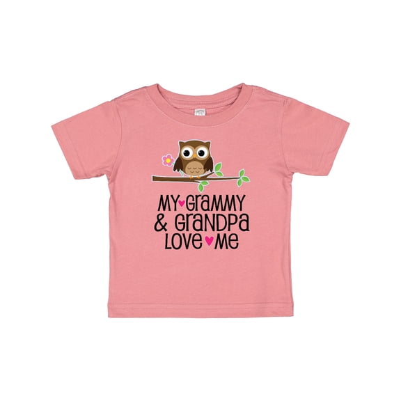 Inktastic Grammy and Grandpa Love Me Owl Girls Baby T-Shirt