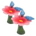 thumbnail image 4 of Raindrops Fairy Tale Bird on Flower Resin Decoration for Home Office or Garden Red 2 Pieces, 4 of 8