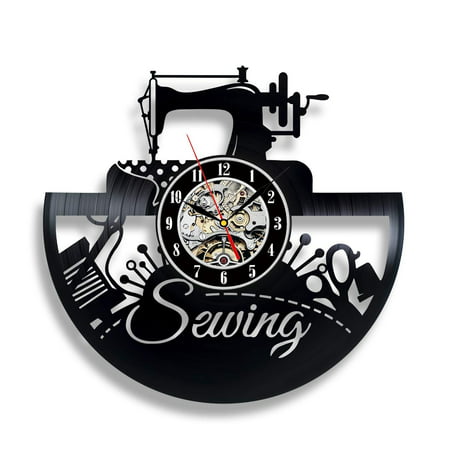 Sewing Wall Clock Room Sign Equipment Set Software Machine Ornament Ideas Quoted Design Decor Vinyl Decorations Art