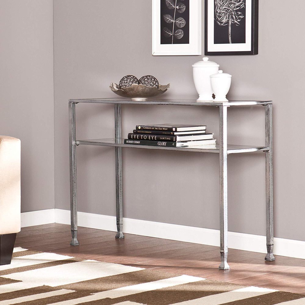 SEI Metal/Glass Console Table