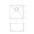 thumbnail image 7 of DAX Handmade Single Bowl Undermount Kitchen Sink - 19 x 18 - 16G - Stainless Steel, Accessories Included, 7 of 7