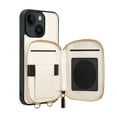 thumbnail image 5 of ELEHOLD for iPhone 14 6.1" Crossbody Leather Case,Card Slots Zipper Wallet Kickstand Premium Leather Full Body Protection with Metal Shoulder Strap Wallet Case, White, 5 of 8