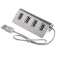 thumbnail image 1 of Adaptador de PC multifunción USB 2.0 de 4 puertos y concentrador de metal universal (plateado), 1 of 4
