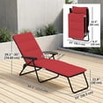 thumbnail image 3 of Outsunny Chaise Longue Pliante avec Coussin, Dossier Réglable, Rouge Vin, 3 of 10