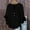 Black, variant on IROINNID Women's New 3/4 Lace Sleeve V-Neck Tops Casual Printed Loose Blouse Spring Summer Fashion Tunic Tops (Black,M)