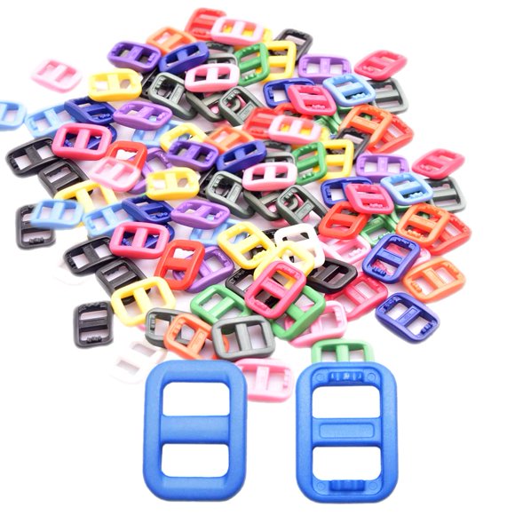 50 Uds. Correas de 3/8 "(10,5mm) hebillas de ajuste deslizantes de plástico coloridas para collar de perro gato correas de mochila FLC096 (Mix-s)