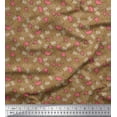 thumbnail image 1 of Soimoi Brown Cotton Duck Fabric Zig Zag,Insect & Watermelon Fruits Printed Fabric 1 Yard 42 Inch Wide, 1 of 1