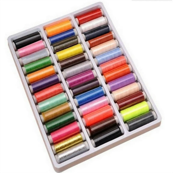 39Pcs 200 Yard Mixed Colors Polyester Spool Sewing Thread For Hand Machine Set.