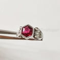 thumbnail image 2 of Hexagon Ruby Ring, 925 Sterling Silver Oxidized, Women Ring, Hydro Ruby Ring, July Birthstone, Christmas, Thanksgiving, Tiny Dainty Ring, Handmade, Statement Jewelry, Anniversary, 2 of 5