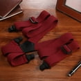 thumbnail image 5 of Buyless Fashion Heavy Duty Suspenders for Men - 48" Adjustable Straps 1 1/2" - X Back with Black Plastic Clips - 5147-Burgundy, 5 of 7