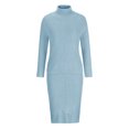 thumbnail image 6 of Frostluinai Lounge Sets for Women Turtleneck Knit Sweater 2 Piece Plus Size Long Sleeve Knit Tops Midi Skirts Solid Lounge Skirts Sets, 6 of 6