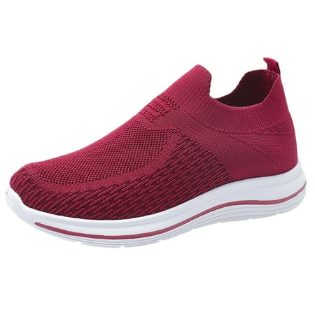 

Sneakers for Women Fashion Running Sneakers Color Ladies Flat Comfortable Shoes Solid Lightweight Women S Sneakers Womens Sneakers Mesh Red 39