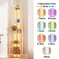 thumbnail image 5 of Satifur Corner Shelf Space Saving Freestanding Bookcase with LED Light Strip, Corner Bookshelf for Living Room Bedroom, White, 5 of 9