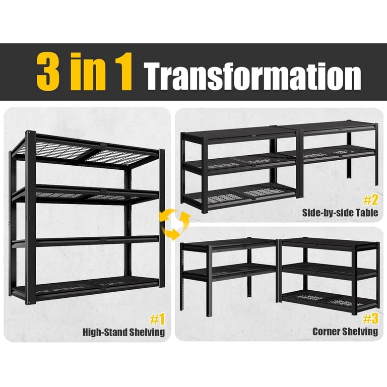 Xiweot Heavy Duty 4-Tier Garage Shelving, 40" W x 60" H photo 3